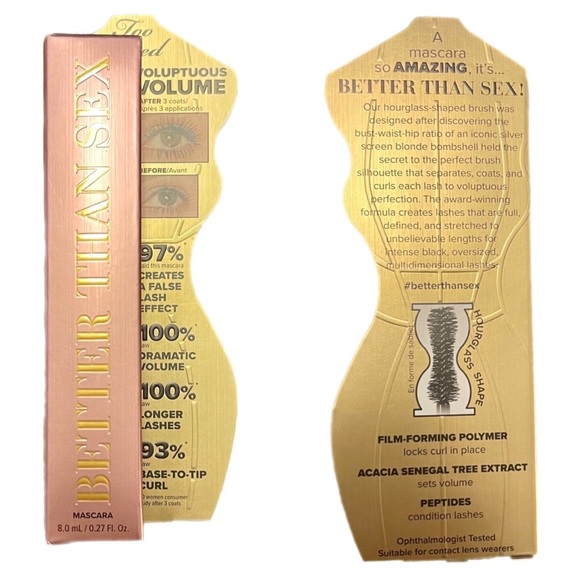 Too Faced Award Winning Black "Better Than Sex Volumizing Mascara" 🆕 🔴 - Picture 7 of 15